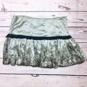Earl Jean Beautiful Prints Silk Ruffle mini Skirt